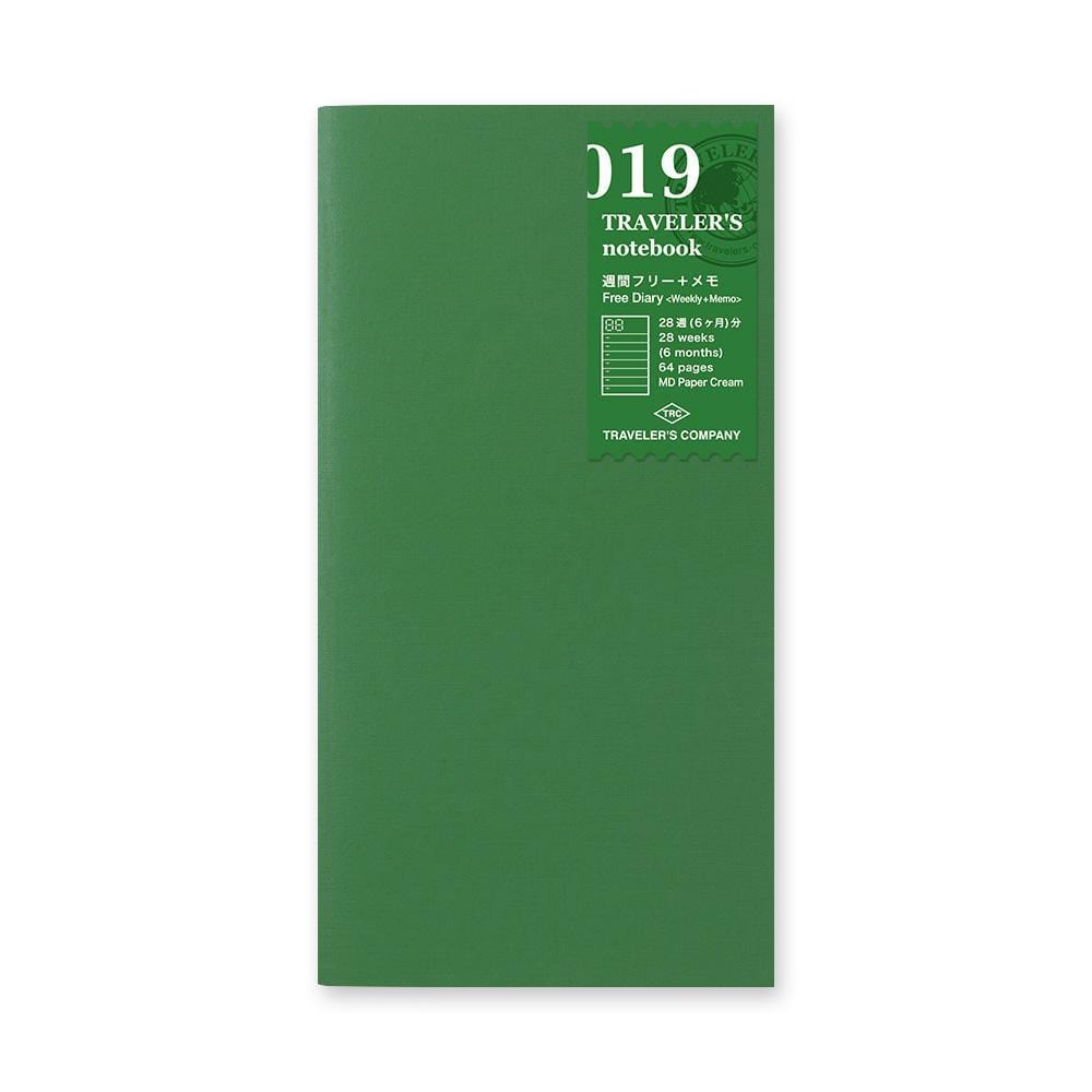 Traveler's Company Japan Midori Traveler's Notebook Refills 019 Traveler's Notebook Regular - Refill - Weekly Memo Planner Diary Notebook