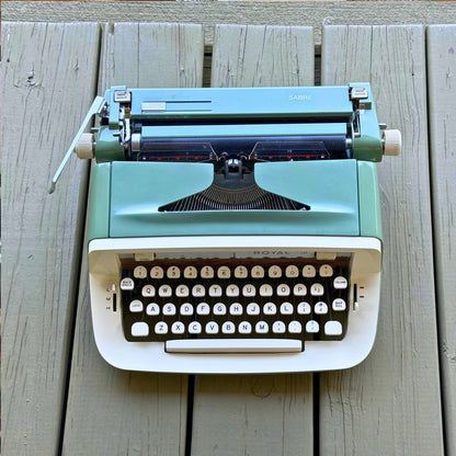 1968 Royal Sabre Portable Typewriter in Mist Green