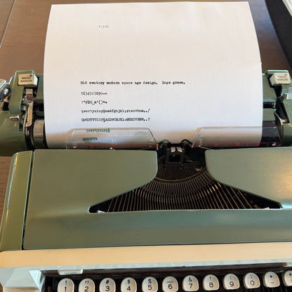 1968 Royal Sabre Portable Typewriter in Mist Green
