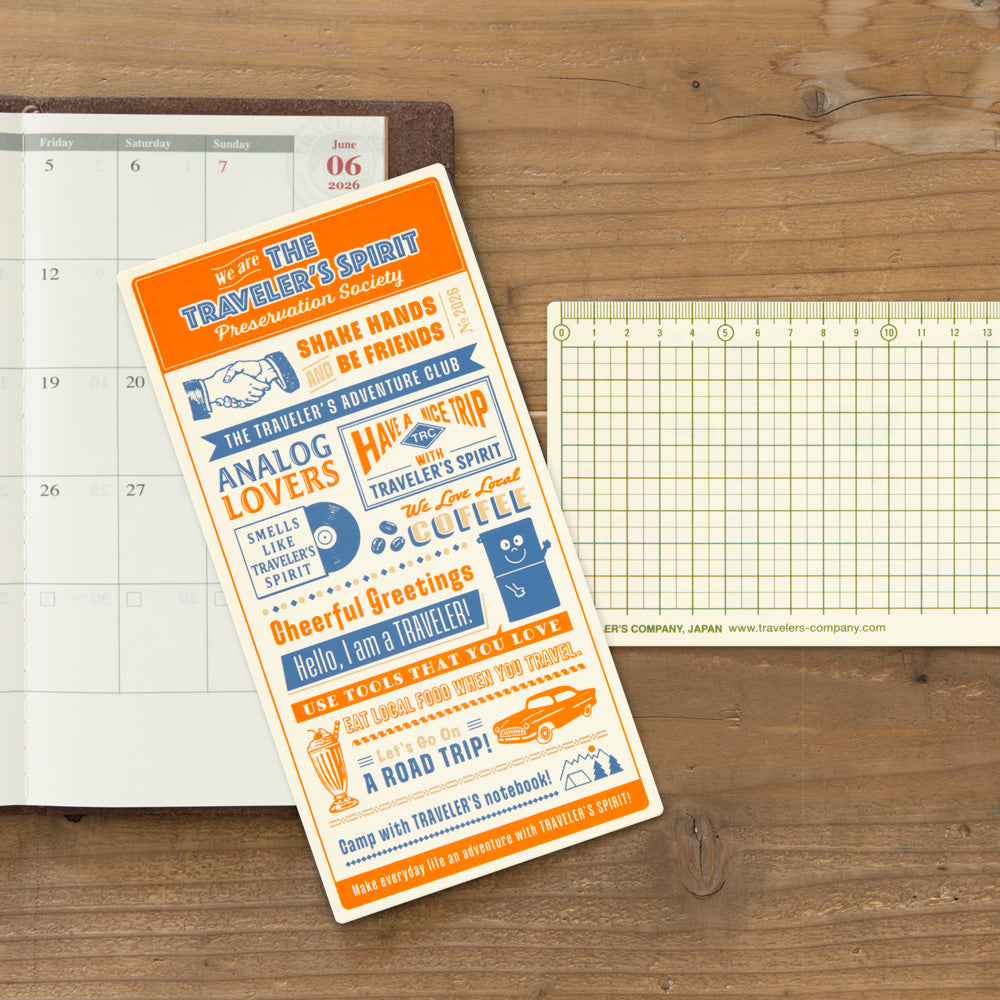Traveler's Company Japan Midori Traveler's Notebook Refills Regular 2026 TRAVELER'S NOTEBOOK Plastic Sheet by TRAVELER'S COMPANY