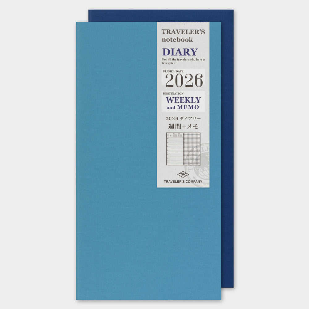 Traveler's Company Japan Midori Traveler's Notebook Refills 2026 TRAVELER'S Notebook Weekly + Memo Diary Refill - Regular Size by TRAVELER'S COMPANY