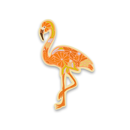 Floral Flamingo - Vinyl Sticker