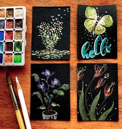 Metallic Watercolors: an ATC Workshop