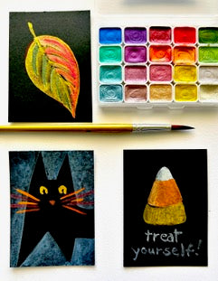 Metallic Watercolors: an ATC Workshop