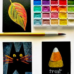 Metallic Watercolors: an ATC Workshop