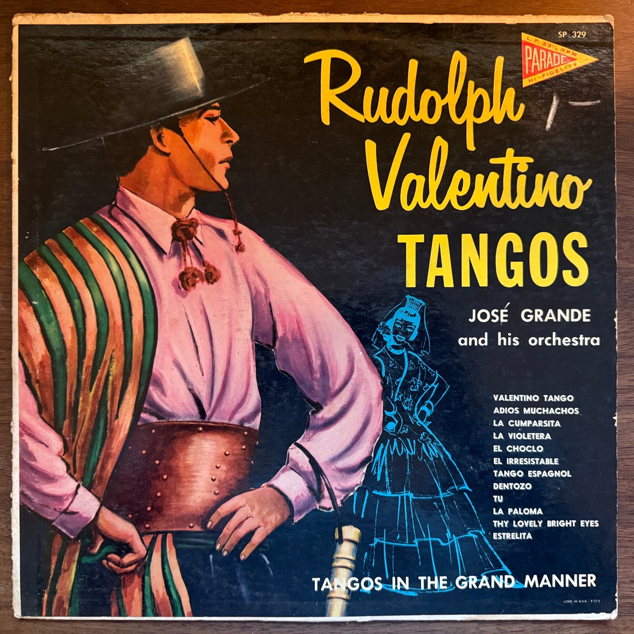 Cover of Rudolph Valentino Tangos by José Grande and his Orchestra