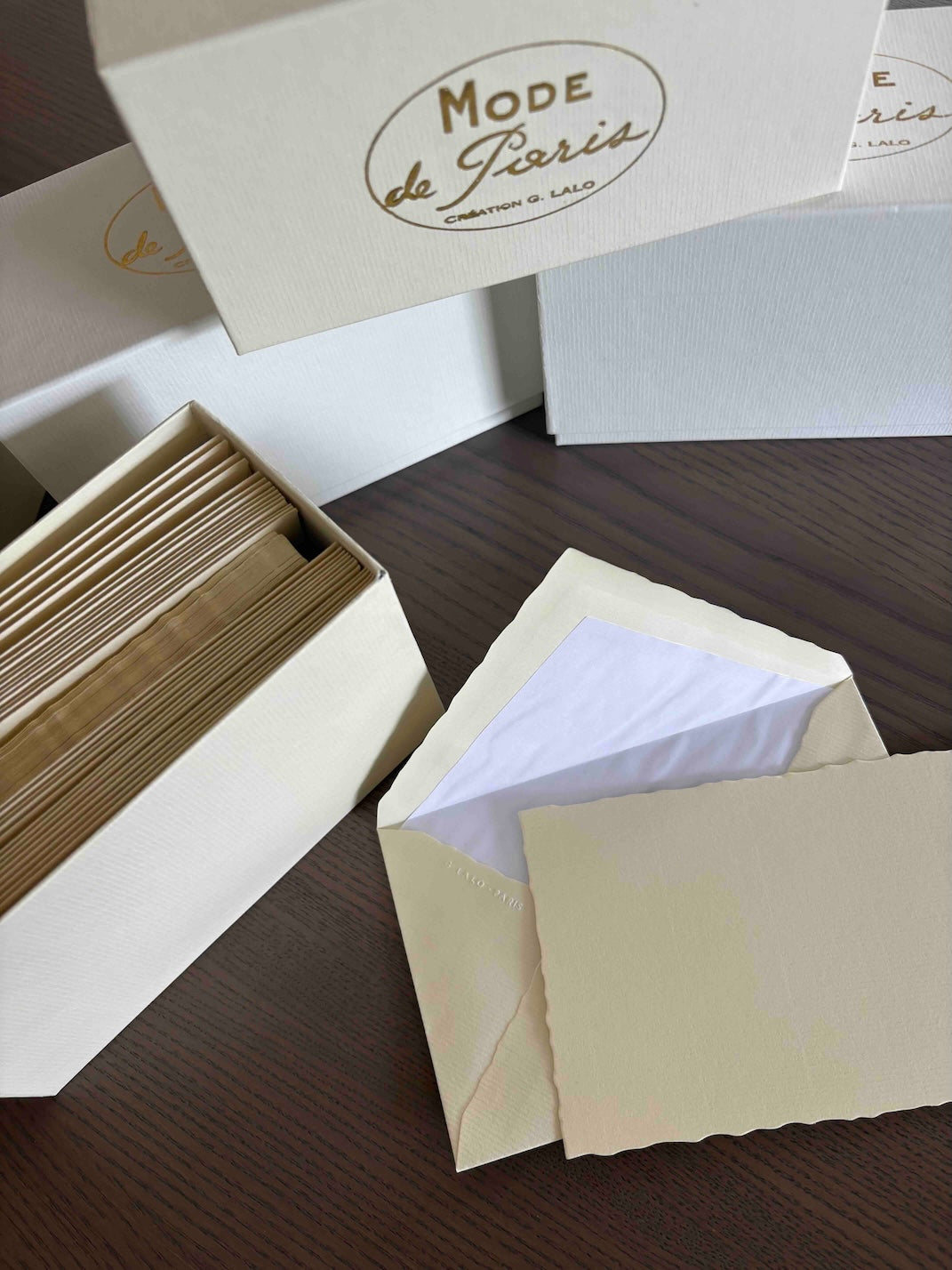 Mode de Paris Flat Deckle Edge Flat Card Box Set