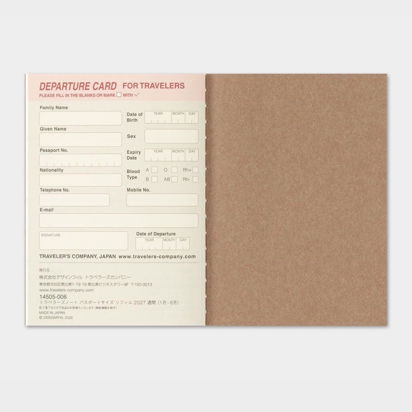 2027 TRAVELER'S DIARY PASSPORT SIZE WEEKLY