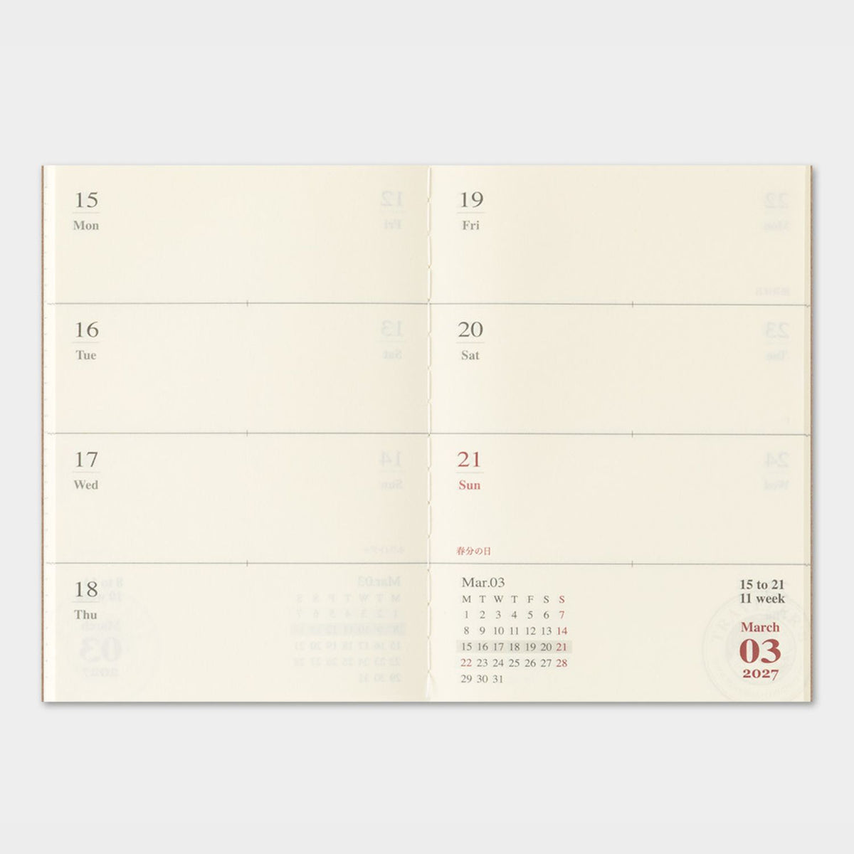 2027 TRAVELER'S DIARY PASSPORT SIZE WEEKLY