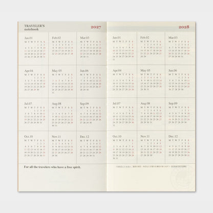 2027 TRAVELER'S DIARY WEEKLY and MEMO