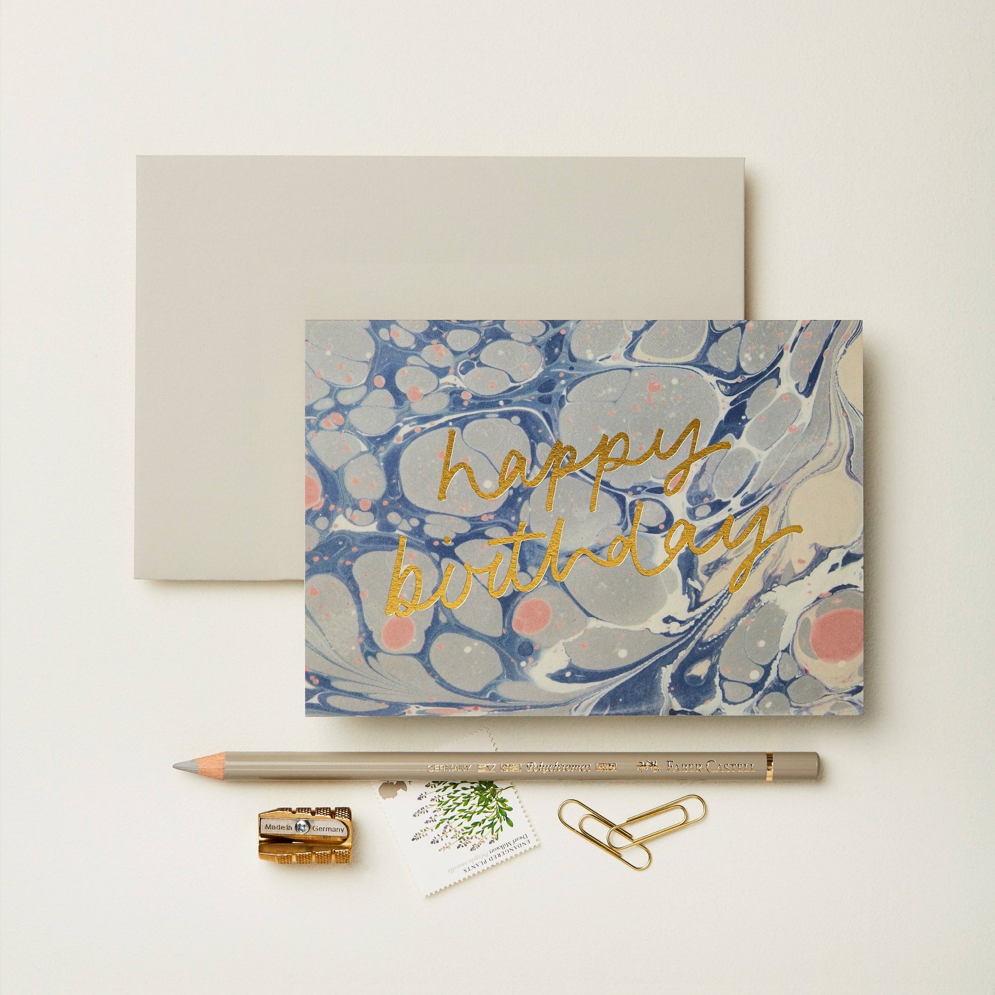 Wanderlust Paper Co Blue Marble 'Happy Birthday' Card