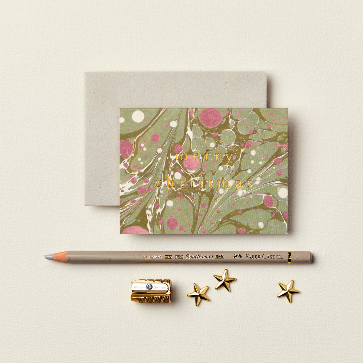 Wanderlust Paper Co Marble &#39;Merry Christmas&#39; Mini Card
