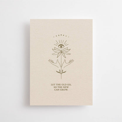 Anna Cosma NEW GROWTH - POSTCARD - LET THE OLD GO, SO THE NEW CAN GROW