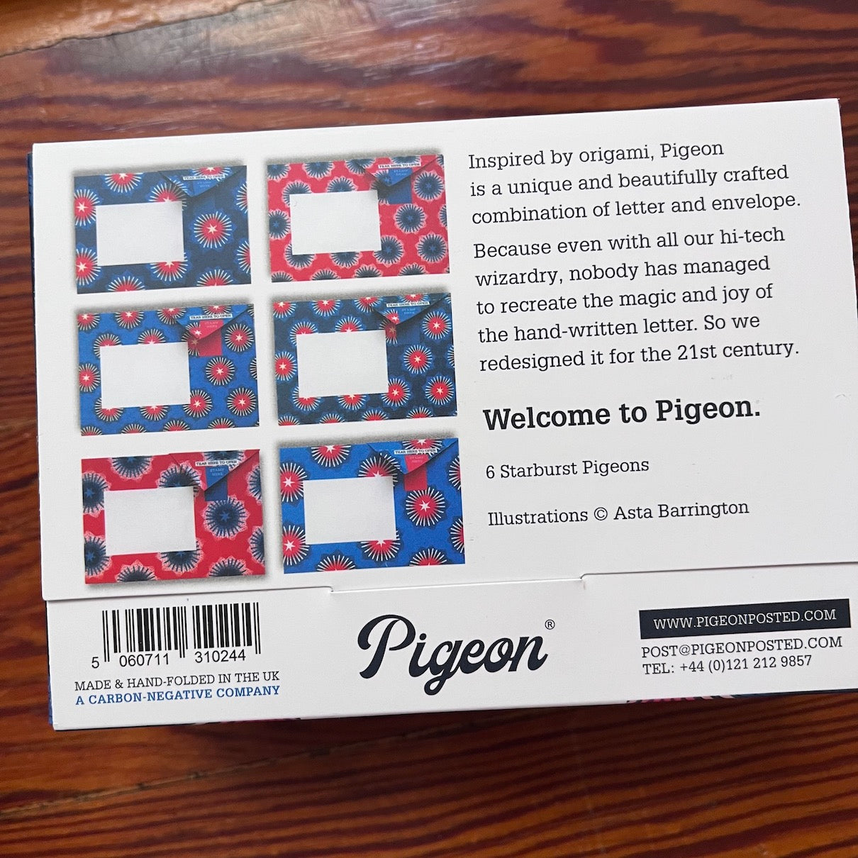 Pigeon Posted Stationery Starburst Pigeon Posted: Self Mailer Stationery Sets