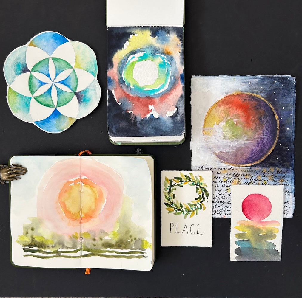 The Paper Seahorse Classes March 21st 2026 2p - 4p Soothing and Simple Circles: A Watercolor Workshop