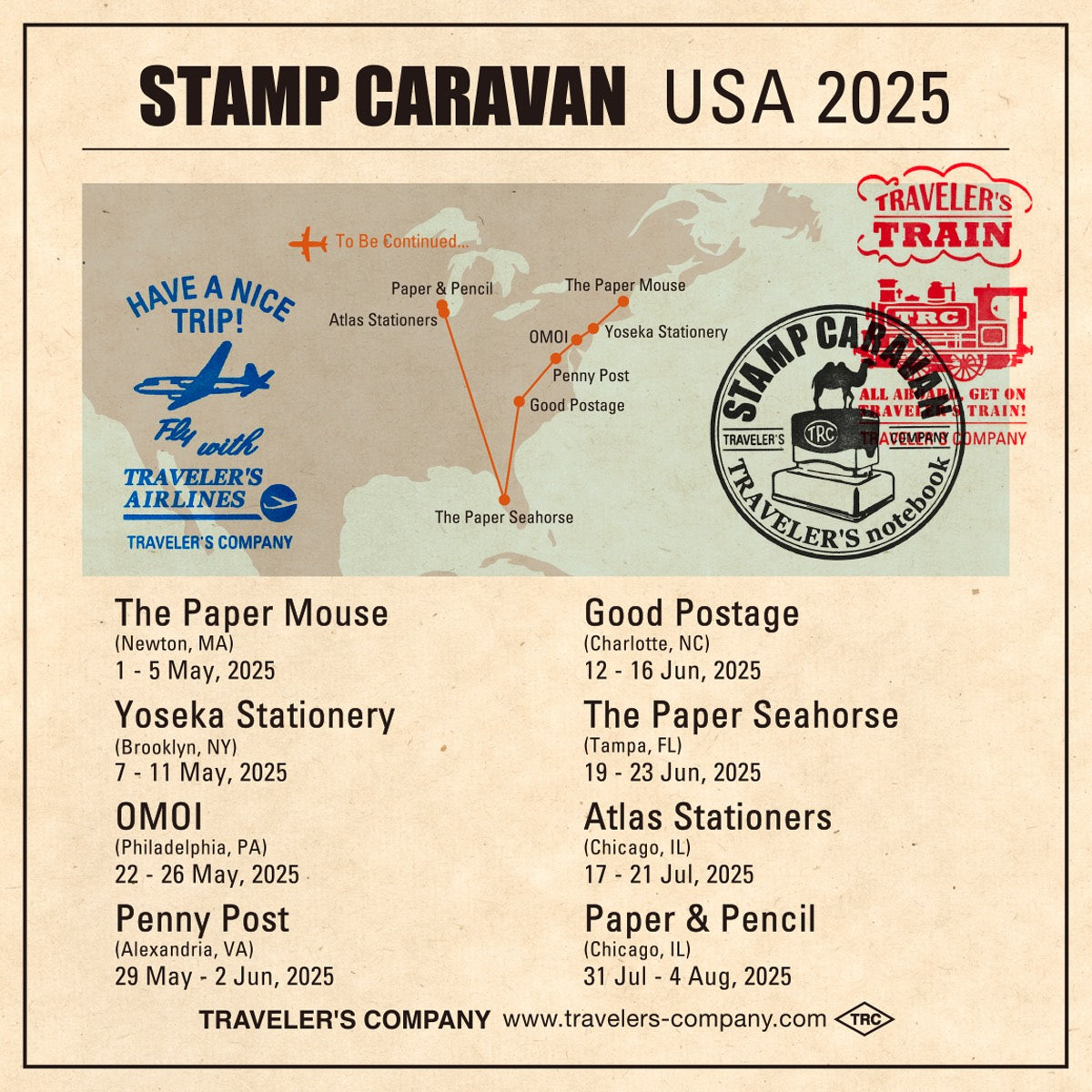 The Paper Seahorse Events SPECIAL EVENT: Stamp Caravan 2025 - From Tokyo to Tampa