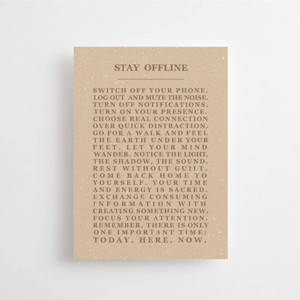 Anna Cosma STAY OFFLINE - SWITCH OFF YOUR PHONE... - POSTCARD