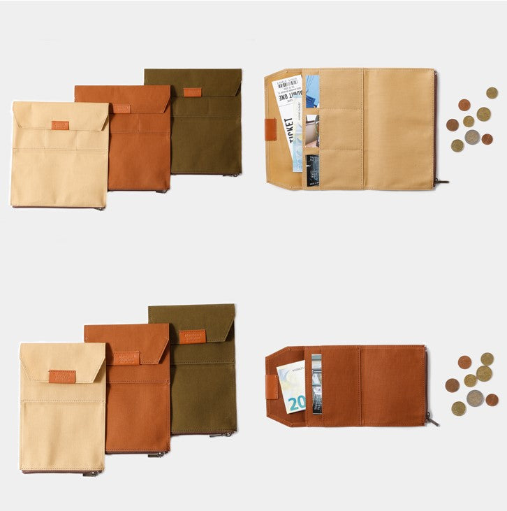 TRAVELER'S Factory Cotton Zipper Case – Perfect For Regular & Passport Size Notebooks (July 2024 Release)