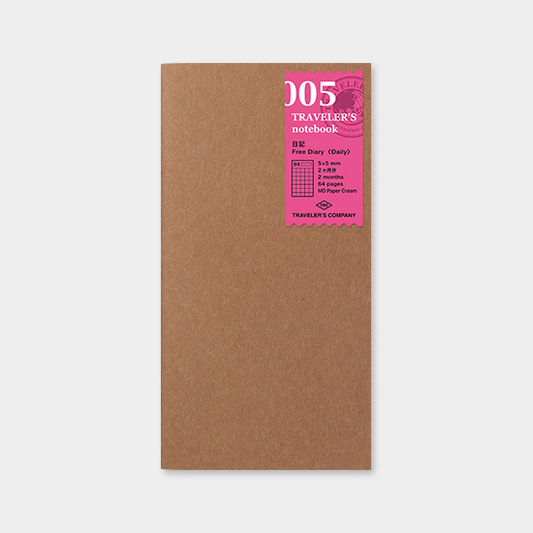 Traveler's Company Japan Midori Traveler's Notebook Refills 005 Traveler's Notebook Regular - Refill - Free Diary Notebook