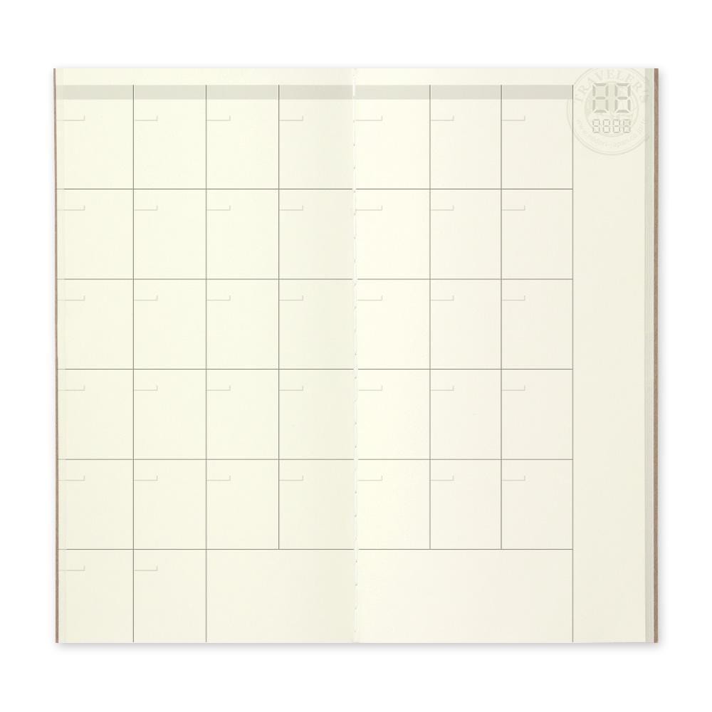 Traveler's Company Japan Midori Traveler's Notebook Refills 017 Traveler's Notebook Regular - Refill - Monthly Planner Diary Notebook