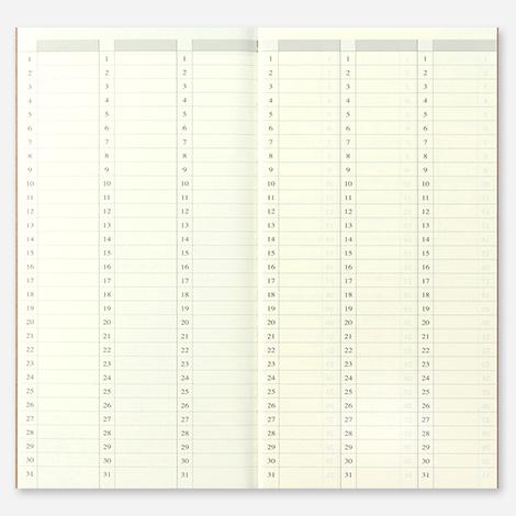 Traveler's Company Japan Midori Traveler's Notebook Refills 018 Traveler's Notebook Regular - Refill - Weekly Planner Diary Notebook