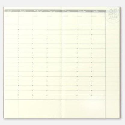 Traveler's Company Japan Midori Traveler's Notebook Refills 018 Traveler's Notebook Regular - Refill - Weekly Planner Diary Notebook