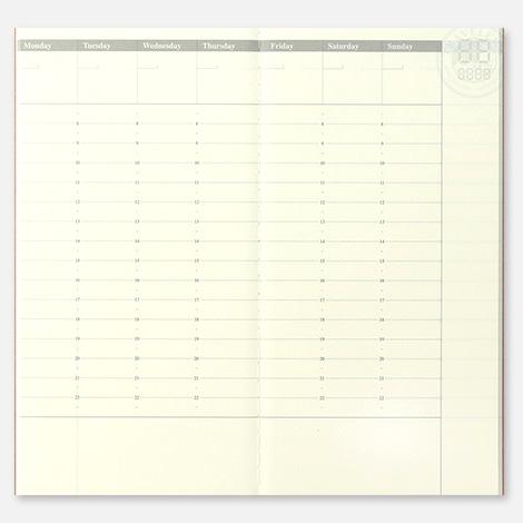 Traveler's Company Japan Midori Traveler's Notebook Refills 018 Traveler's Notebook Regular - Refill - Weekly Planner Diary Notebook