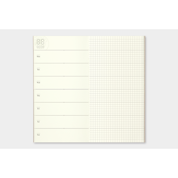 Traveler's Company Japan Midori Traveler's Notebook Refills 019 Traveler's Notebook Regular - Refill - Weekly Memo Planner Diary Notebook
