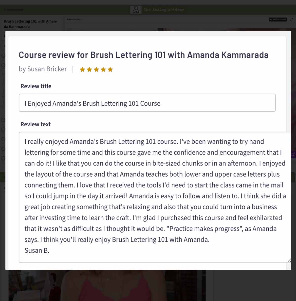 Thinkific Classes Brush Lettering 101 with Amanda Kammarada ONLINE Course