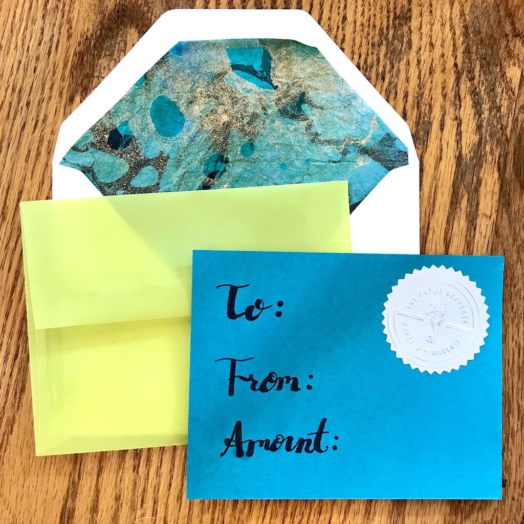 The Paper Seahorse Gift Card Gift Certificate