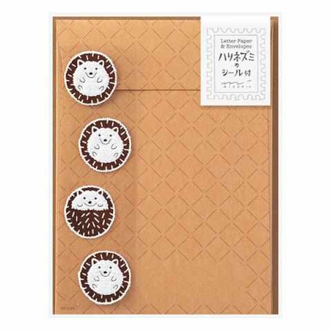 Midori Stationery Hedgehog Letter Paper with Envelopes