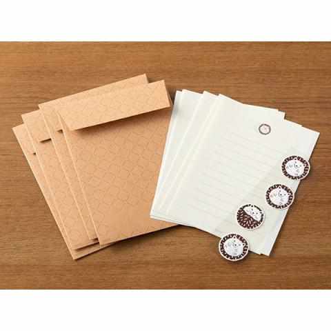 Midori Stationery Hedgehog Letter Paper with Envelopes