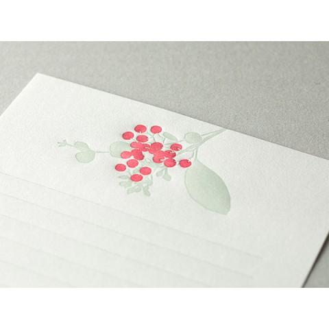 Midori Stationery Letterpress Letter Set - Bouquet Red