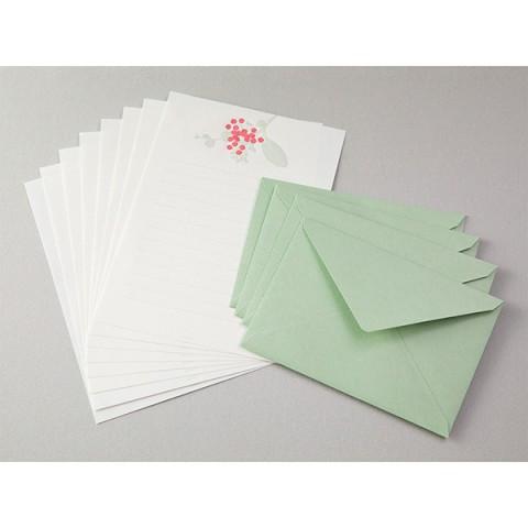 Midori Stationery Letterpress Letter Set - Bouquet Red