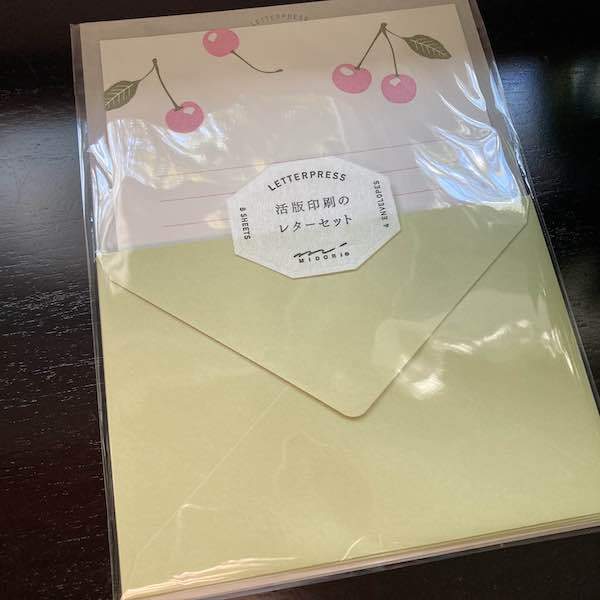 Midori Stationery Letterpress Letter Set - Cherry