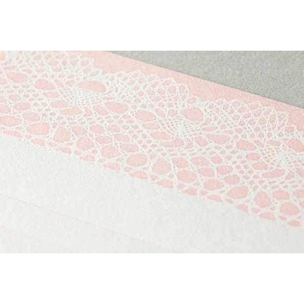 Midori Stationery Letterpress Letter Set - Lace Pink