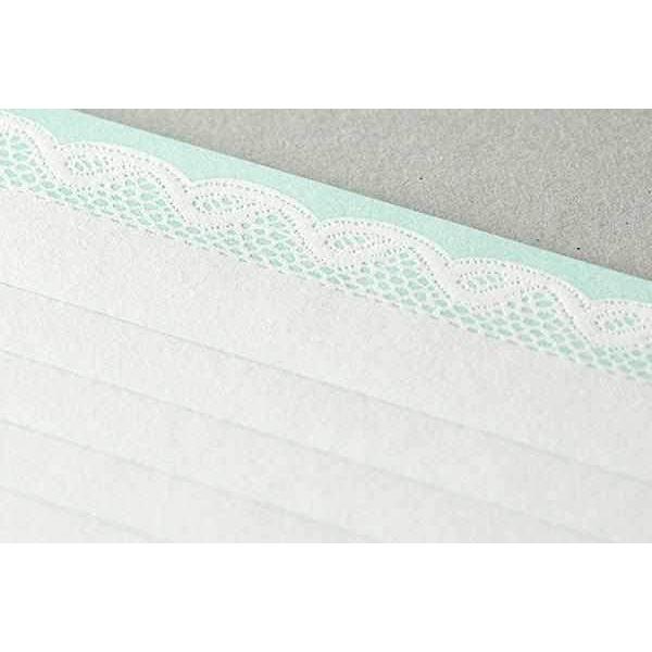 Midori Stationery Letterpress Letter Set - Lace Teal