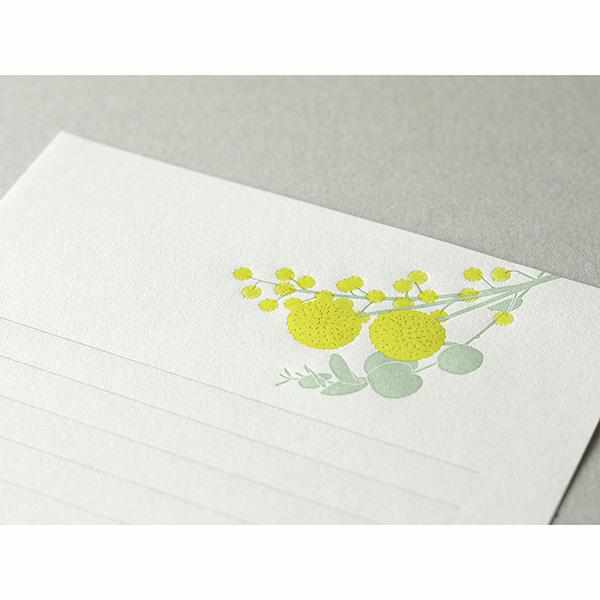 Midori Stationery Letterpress Letter Set - Yellow Bouquet