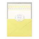 Midori Stationery Letterpress Letter Writing Set - Flower Line Yellow