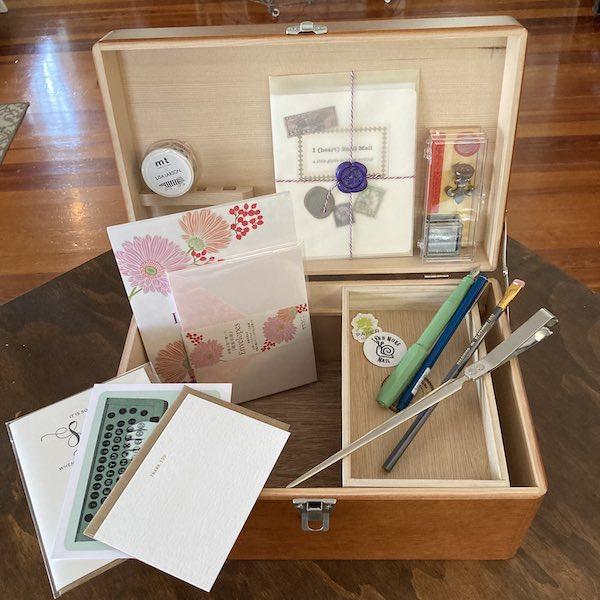 Letter Writing Set with Wooden Box, Letter Writing Kit, Assorted Stationery  Items - Great Friend Gift [Item12-05]