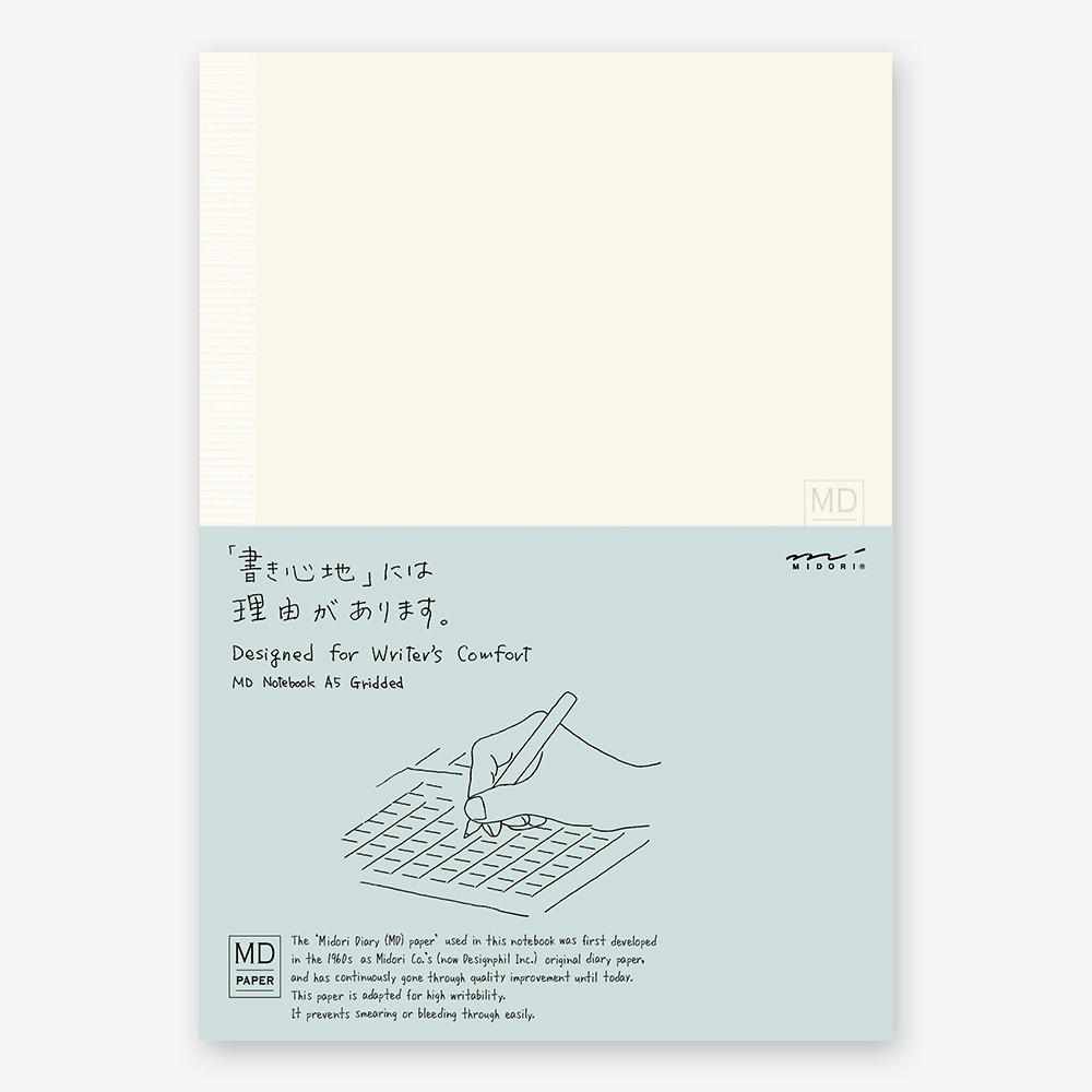 Midori Notebook Grid MD Paper Notebook - A6 English Caption