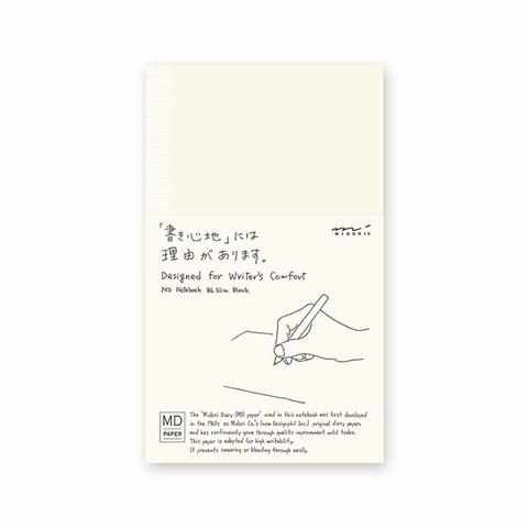 Midori Notebook Blank MD Paper Notebook - B6 Slim English Caption