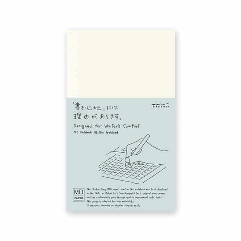 Midori Notebook Grid MD Paper Notebook - B6 Slim English Caption