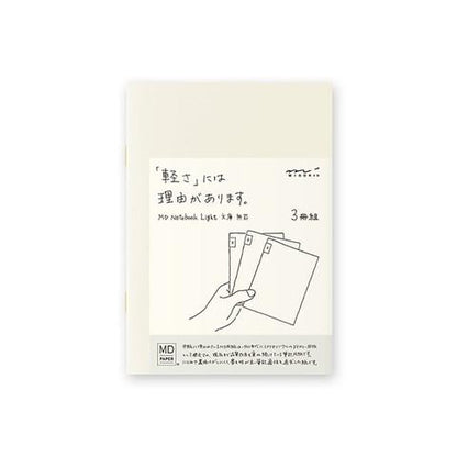 Midori Notebook MD Paper Notebook Light - A6 Blank - Set of 3