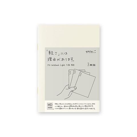Midori Notebook MD Paper Notebook Light - A6 Ruled - Set of 3