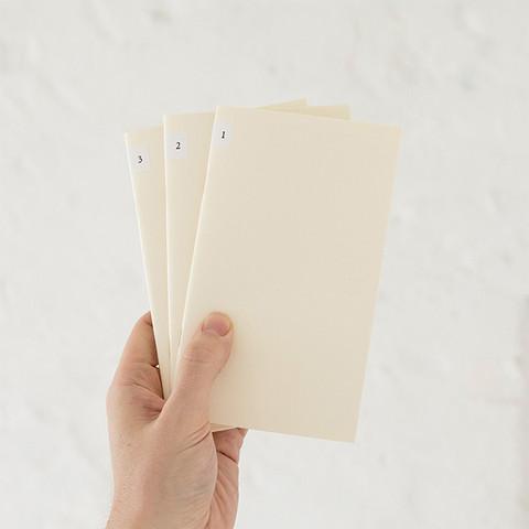 Midori Notebook MD Paper Notebook Light - B6 Slim Blank - Set of 3