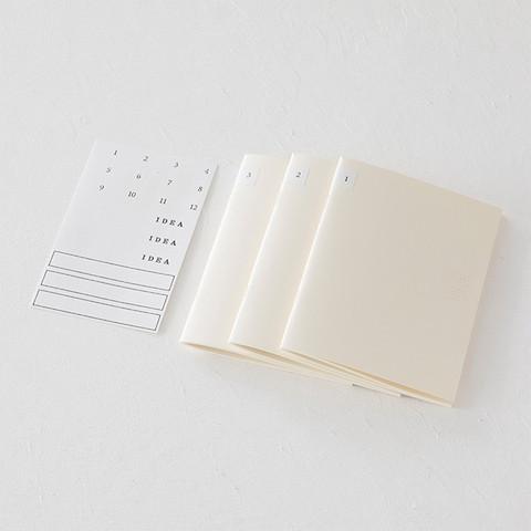Midori Notebook MD Paper Notebook Light - B6 Slim Blank - Set of 3