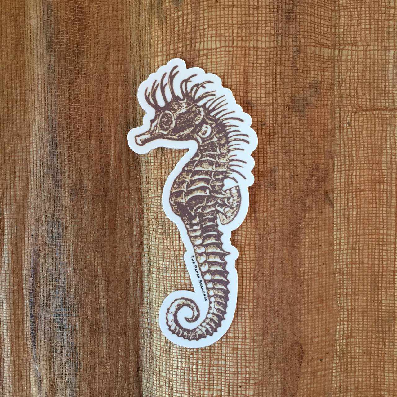 Vintage Paper Seahorse Sticker